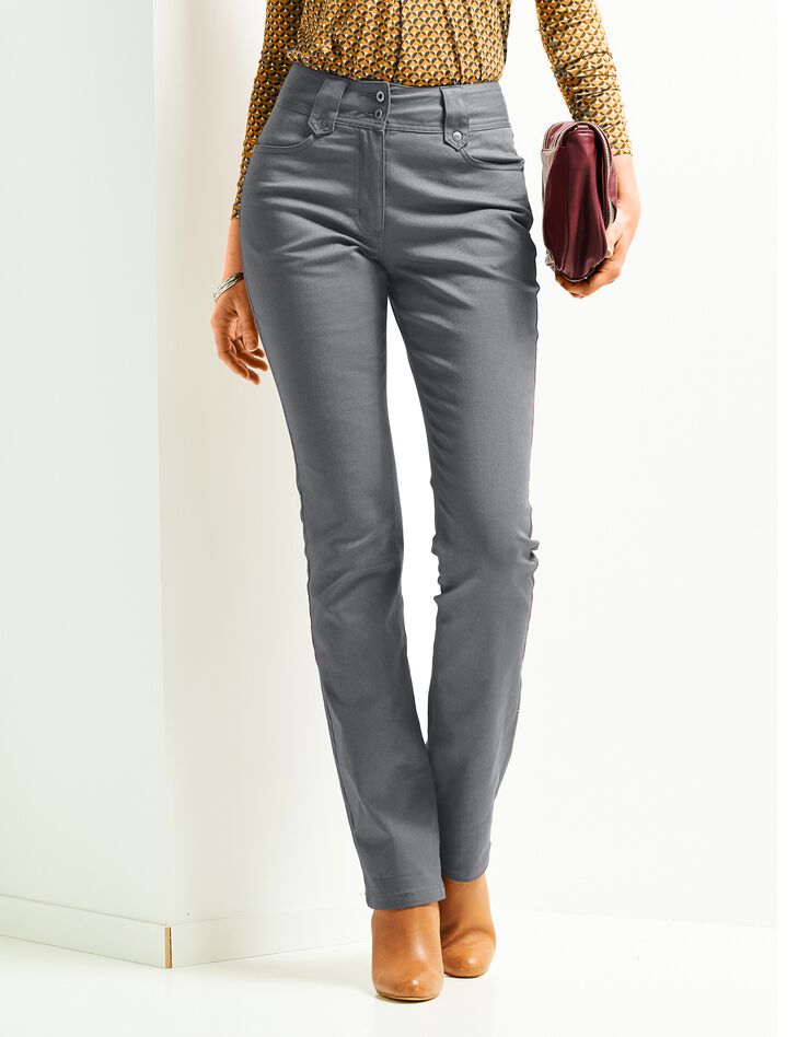 Pantalon droit taille haute - grande stature (gris) Pantalon droit taille haute - grande stature (gris)