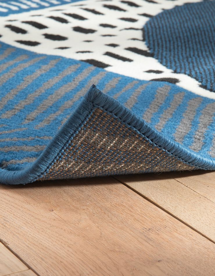 Tapis décoratif motif géométrique (jeans)