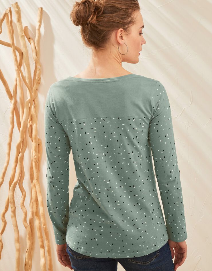 Tee-shirt tunisien imprimé manches longues (kaki) Tee-shirt tunisien imprimé manches longues (kaki)