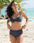 Soutien-gorge de bain drapé uni Solaro, avec armatures (marine)