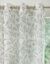 Panneau voilage motif feuilles - finition œillets (blanc / taupe)