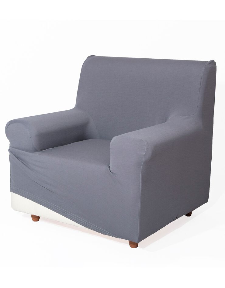 Housse unie fauteuil canapé bi-extensible  (gris)