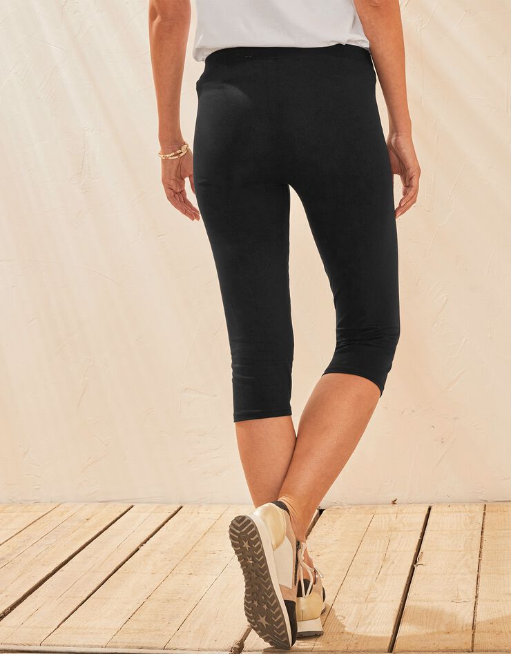 Legging corsaire uni maille stretch (noir) Legging corsaire uni maille stretch (noir)