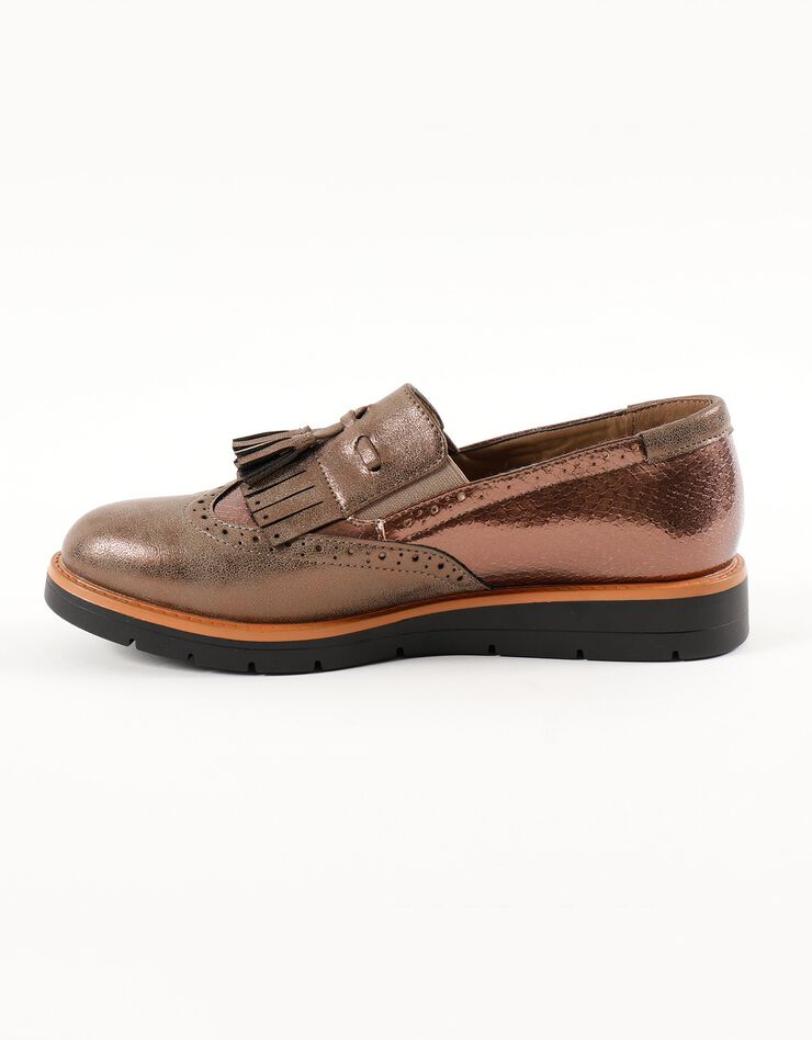 Slippers compensées à franges et pompons - marron (marron) Slippers compensées à franges et pompons - marron (marron)