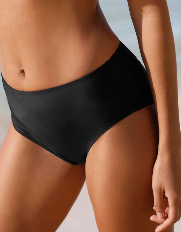 Culotte de bain maxi unie Solaro - ventre plat (noir)