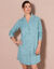 Chemise de nuit en pilou forme liquette imprimé fleurs (céladon)