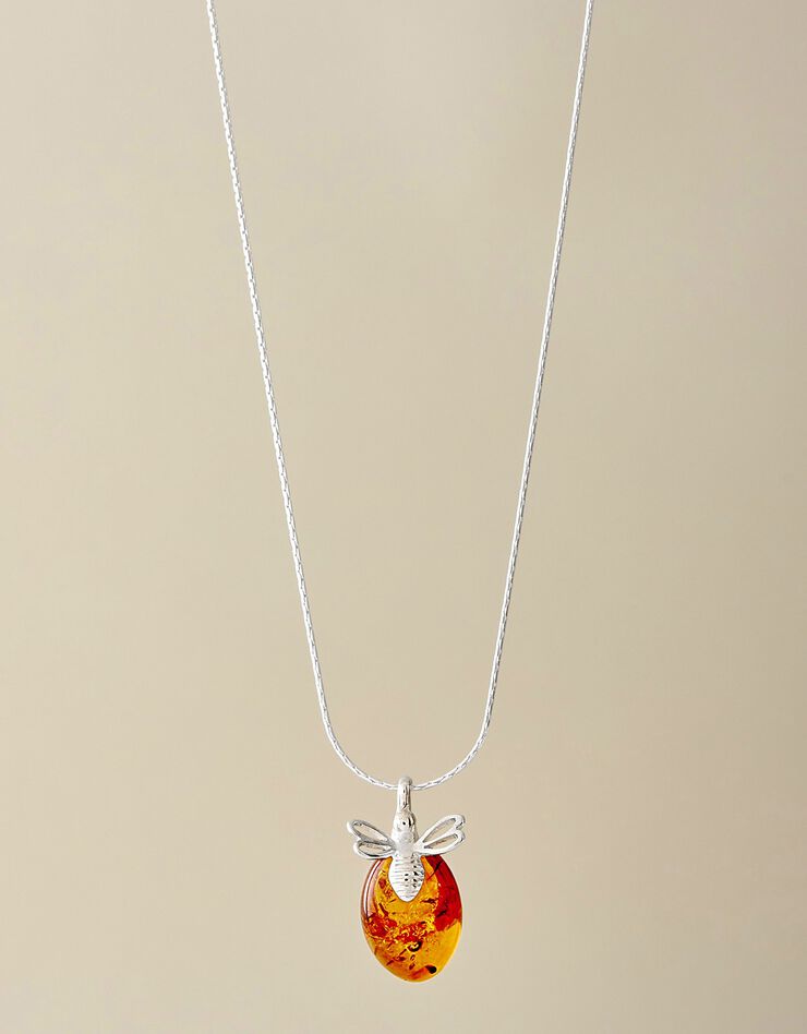 Pendentif et chaine en ambre (ambre) Pendentif et chaine en ambre (ambre)