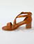 Sandales en cuir à talon (marron)