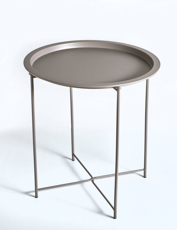 Table d'appoint métal, plateau coloré (taupe)