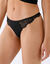 String microfibre et dentelle - lot de 2 (noir + nude)