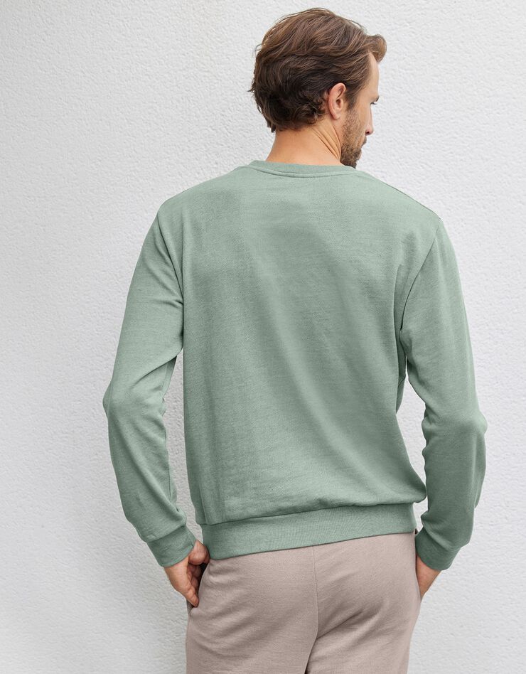 Sweat molleton col rond impression placée (tilleul) Sweat molleton col rond impression placée (tilleul)