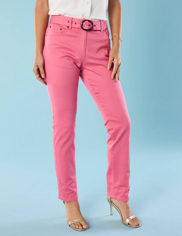 Pantalon droit, Spécial Petites (rose foncé)
