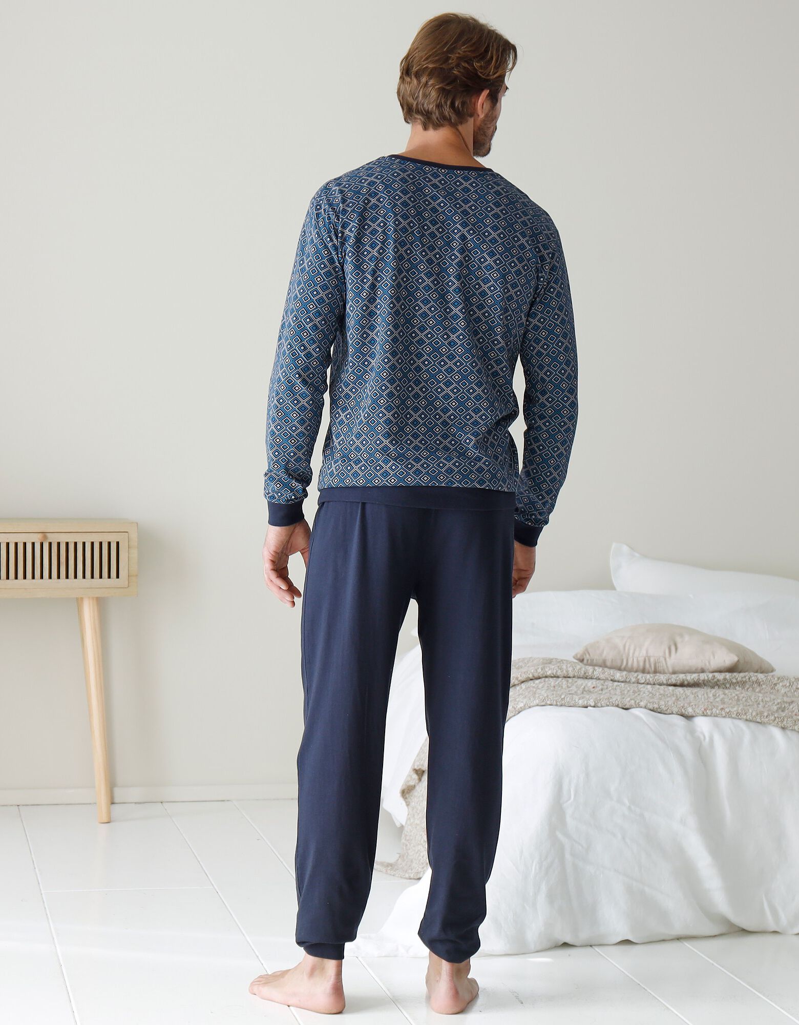 Pyjama imprim?�, marine / bleu | Blancheporte