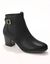 Boots en cuir bi-mati&egrave;re &eacute;lastiqu&eacute;es &agrave; boucle et &agrave; talon (noir)