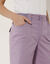 Bermuda toile extensible ceinture maille (parme)