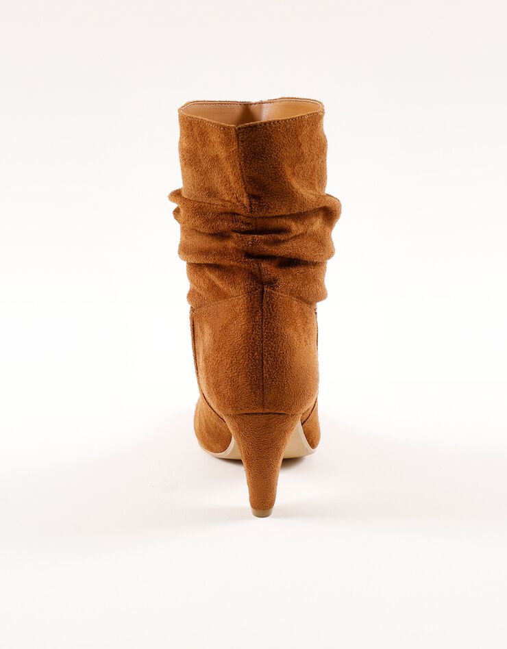 Bottes plissées mi-hautes (beige foncé) Bottes plissées mi-hautes (beige foncé)