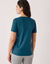 T-shirt thermique col rond - manches courtes (bleu p&eacute;trole)
