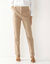 Pantalon gainant, coupe droite taille haute (sable)