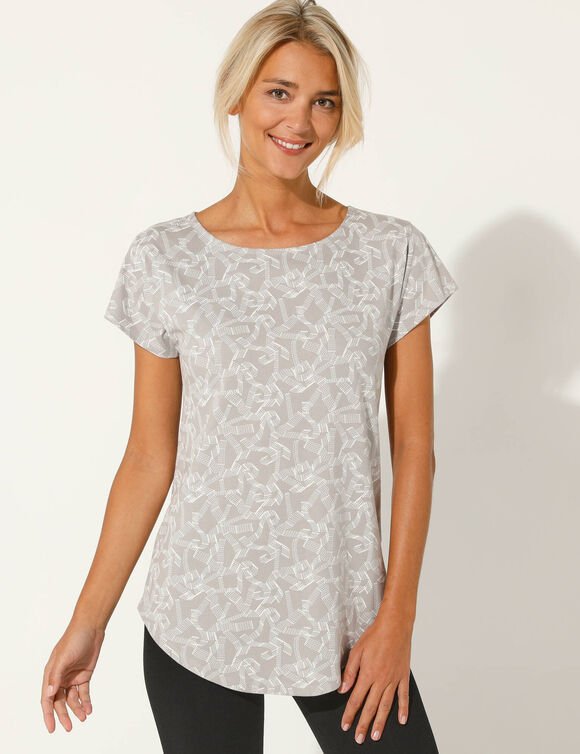 Tee-shirt manches courtes, imprimé (gris)