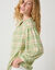 Blouse imprimée carreaux flanelle, manches 7/8 (vert / écru)