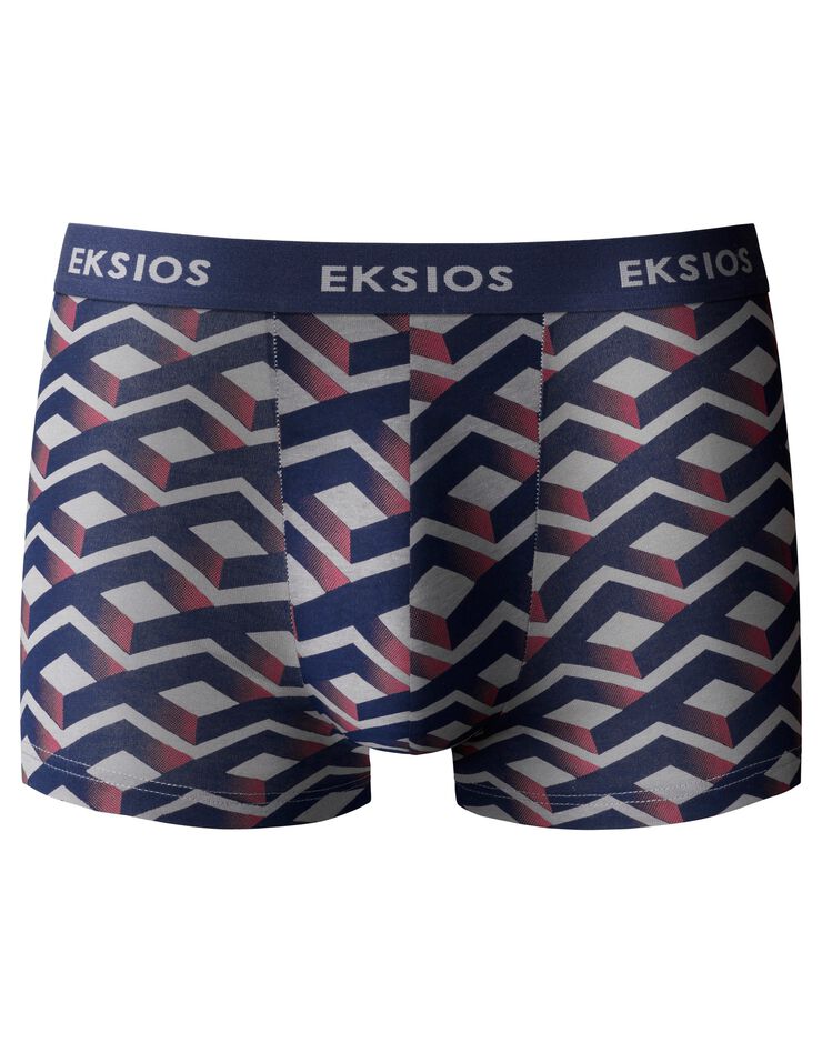Boxer motif géométrique - lot de 3 (rouge + bleu) Boxer motif géométrique - lot de 3 (rouge + bleu)