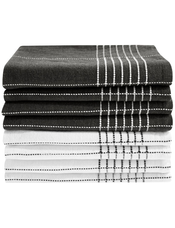 Torchons carreaux coton - lots  (anthracite)