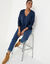 Pull col V, toucher doux (marine)