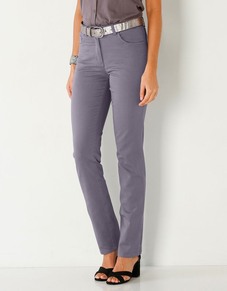 Pantalon effet ventre plat coton extensible (gris) Pantalon effet ventre plat coton extensible (gris)