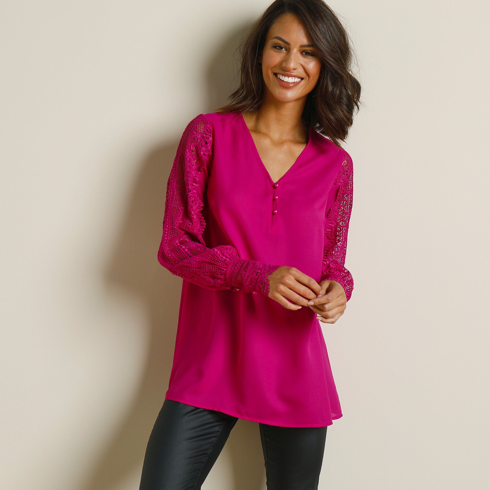 Blouse fluide femme manches longues best sale
