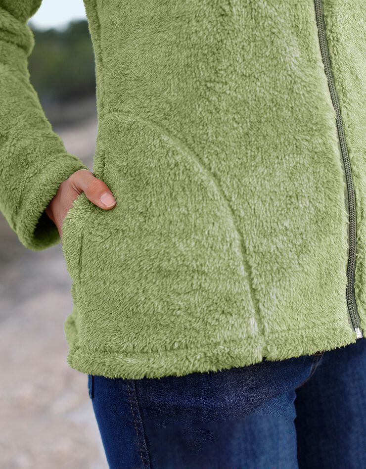 Veste zippée maille peluche (vert chiné)