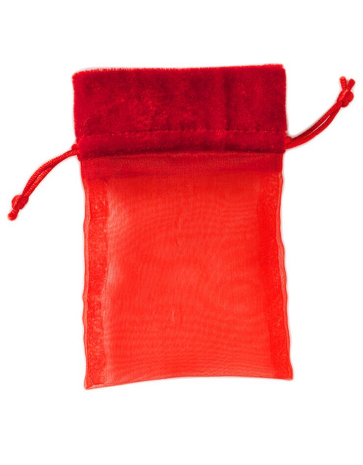 Lot de 12 sacs emballages cadeaux en organza (rouge)