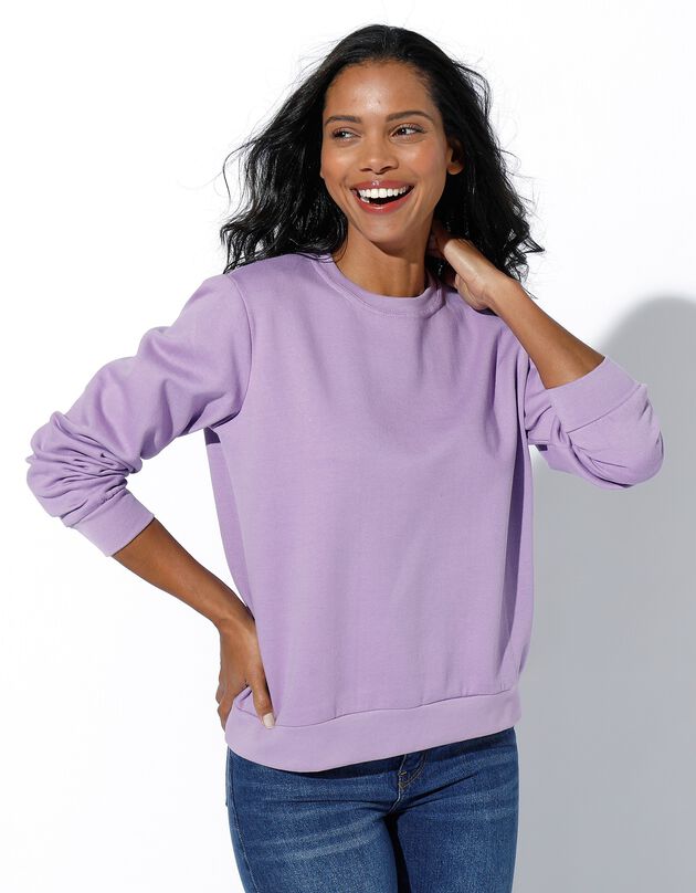 Sweat molleton uni (parme)