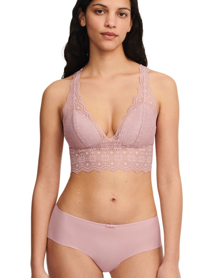Shorty dentelle stretch et microfibre Georgia (rose)