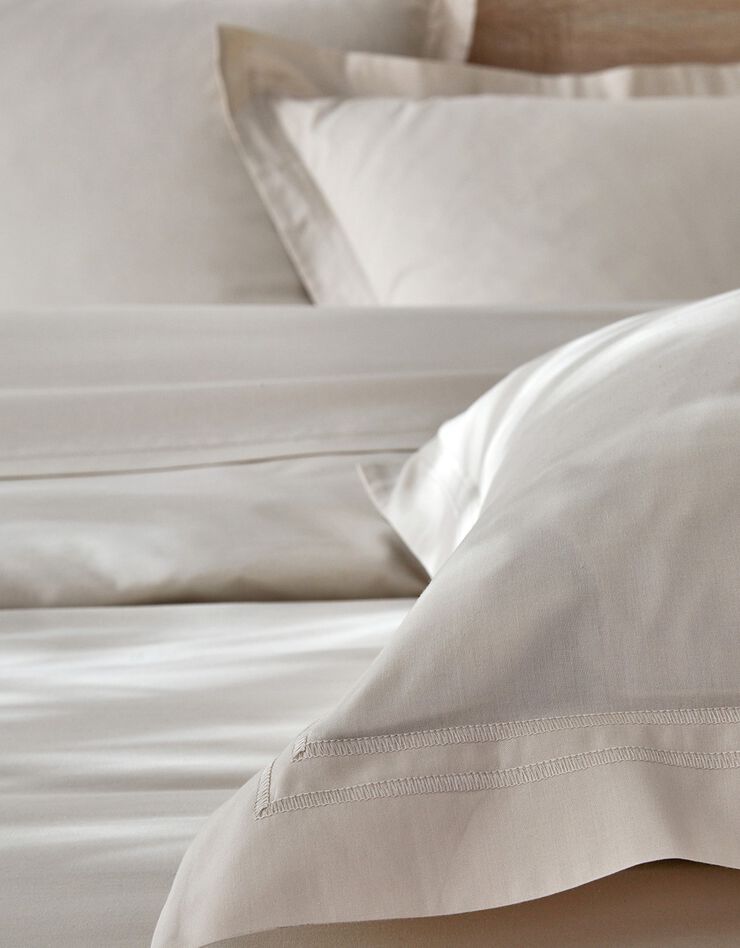 Linge de lit uni percale (sable)