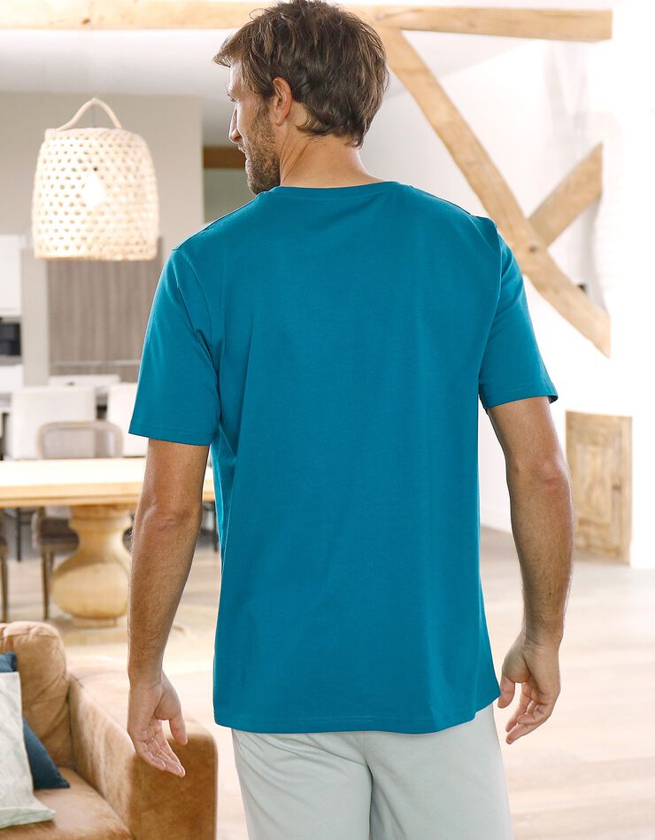 Tee-shirt pyjama manches courtes bleu canard (bleu canard) Tee-shirt pyjama manches courtes bleu canard (bleu canard)