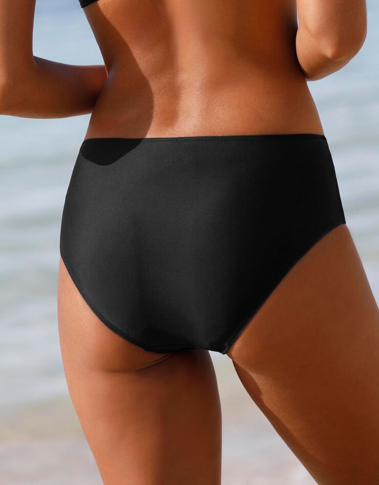 Culotte de bain maxi unie Solaro - ventre plat (noir)