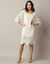 Robe courte macramé, manches 3/4 (écru)