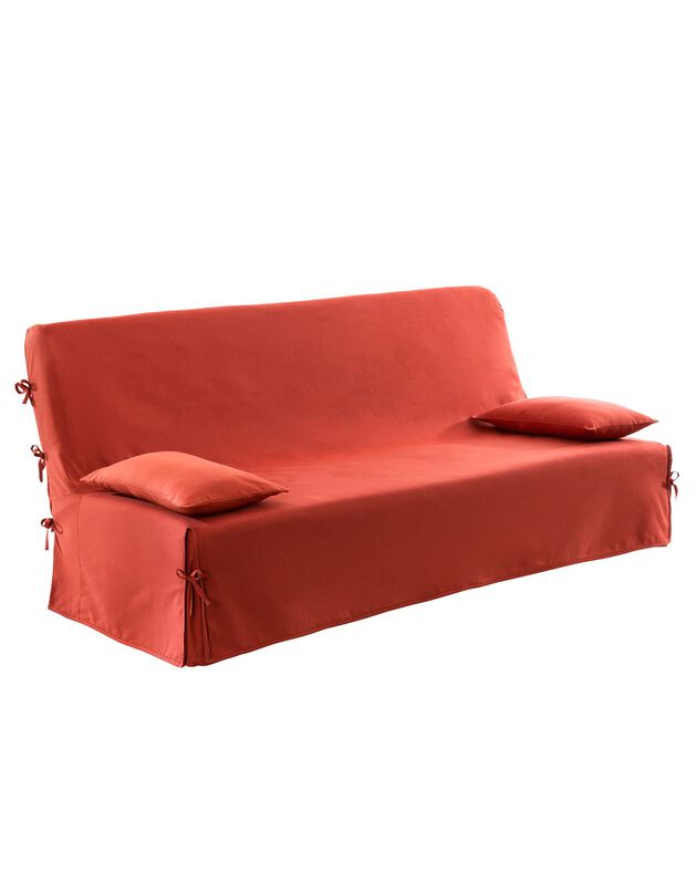 Housse clic-clac standard coton bachette uni (terracotta)