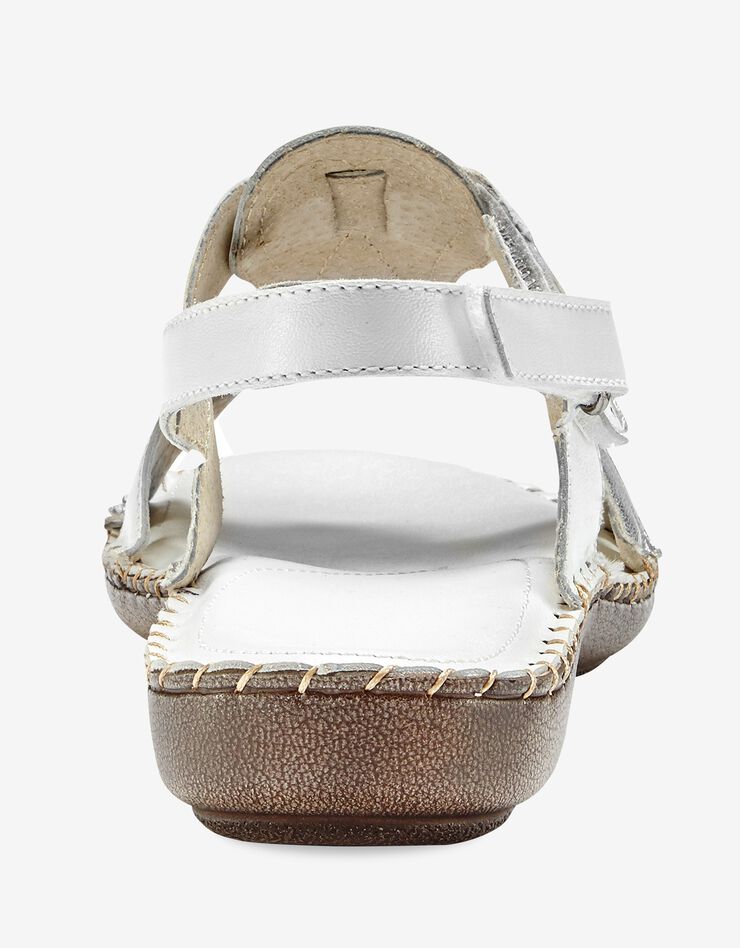 Sandales bicolores en cuir extra souple (blanc) Sandales bicolores en cuir extra souple (blanc)