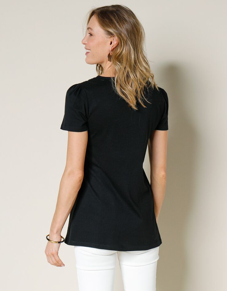 Tee-shirt macramé manches courtes (noir) Tee-shirt macramé manches courtes (noir)