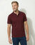Polo uni maille piqu&eacute;e manches courtes (bordeaux)