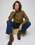 Pull col chemin&eacute;e, manches longues boutonn&eacute;es (vert olive)