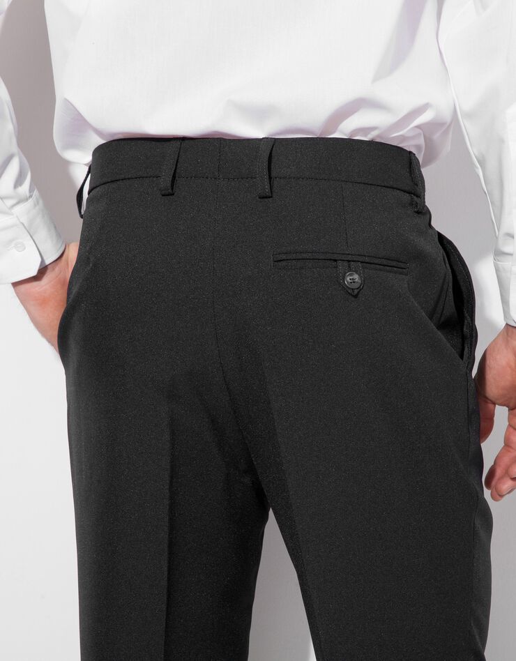 Pantalon taille élastiquée sans pinces - polyester (noir)
