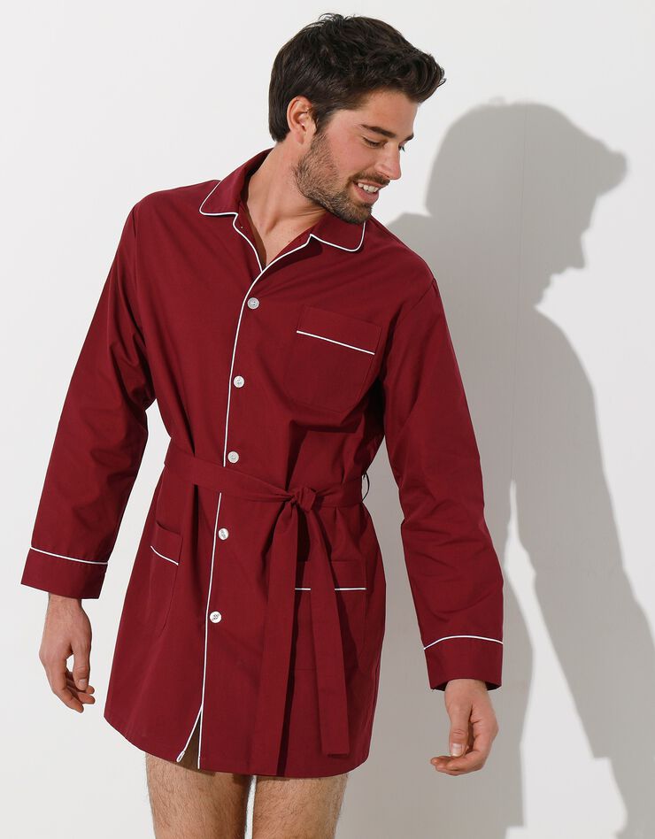 Veste de pyjama popeline boutonnée (bordeaux) Veste de pyjama popeline boutonnée (bordeaux)