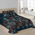 Couvre-lit matelassé imprimé jungle (bleu / bordeaux)