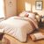 Linge de lit percale bicolore (beige / caramel)