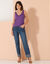 Pull sans manches col V (parme)