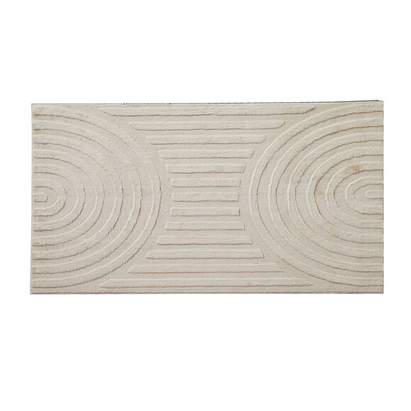 Tapis emboss&eacute; rectangulaire, motif arches (beige)