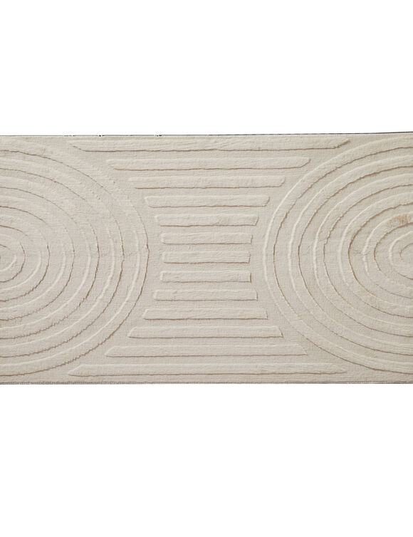 Tapis emboss&eacute; rectangulaire, motif arches (beige)