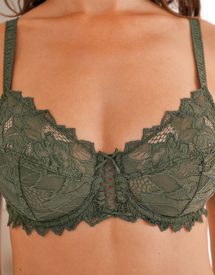 Soutien-gorge uni Arum - avec armatures (vert olive) Soutien-gorge uni Arum - avec armatures (vert olive)